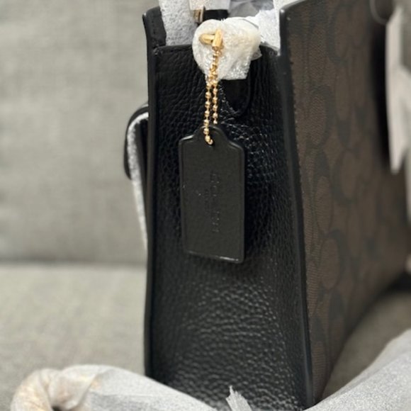 Coach Mini Pepper Crossbody In Signature Canvas Brown / Black $328 - Picture 9 of 9